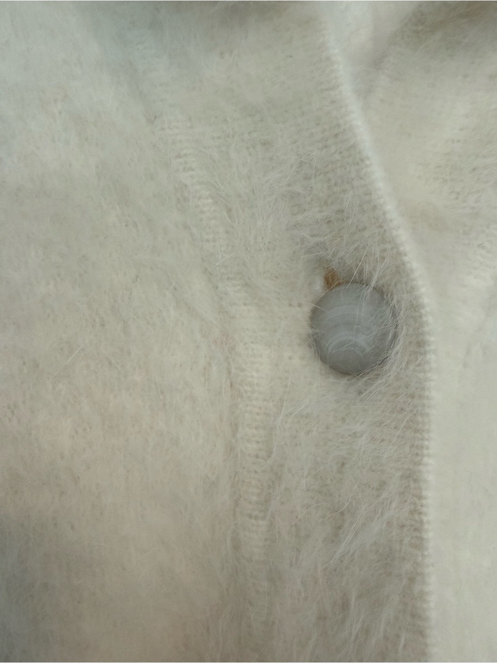 Vintage 80’s Big Star Angora Cream Button-Front Women's Cardigan Lined - M fit - Picture 6 of 15